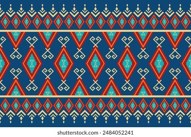Geometric ethnic oriental traditional art pattern. Figure tribal embroidery style. Design for background,wallpaper,clothing,wrapping,fabric,element,,vector illustration