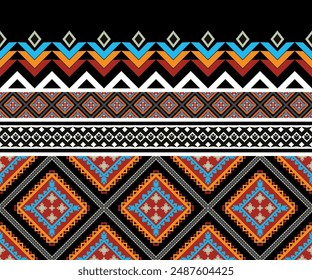 Geometric ethnic oriental traditional art pattern. Figure tribal embroidery style. Design for background,wallpaper,clothing,wrapping,fabric,element,vector illustration