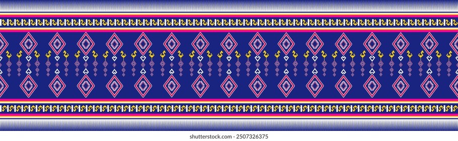 geométrico étnico oriental tradicional con Elementos sin patrón. diseñado para el fondo, Fondo de pantalla, ropa, envoltura, tela, Batik, decoración, estilo de bordado