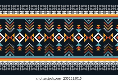 Geometric ethnic oriental traditional pattern design. Design for background, carpet, wallpaper, clothing, wrapping, fabric, scarf. Native American pattern. embroidery style. Boho and Navajo motif.