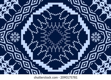 Geometric ethnic oriental traditional pattern.Figure tribal embroidery style.Design for wallpaper,clothing,wrapping,fabric,vector illustration.