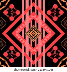 Geometric ethnic oriental traditional pattern.Figure tribal embroidery style.Design for wallpaper,clothing,wrapping,fabric,vector illustration.