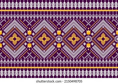 Geometric ethnic oriental traditional pattern.Figure tribal embroidery style.Design for background,wallpaper,clothing,wrapping,fabric,vector illustration.