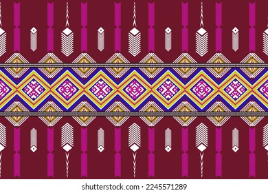 Geometric ethnic oriental traditional seamless pattern. designed for background, rug, wallpaper, clothes, wrap, batik, fabric, embroidery style, vector illustration