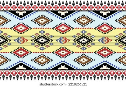 Geometric ethnic oriental, western pattern, western style. seamless pattern. Design for fabric, curtain, background, sarong, wallpaper, clothing, wrapping, Batik, tile. Vector illustration pattern.