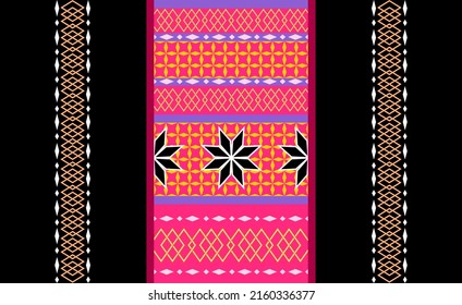 Geometric ethnic orientation traditional design. Tribe hill (Mauhom shirt) design. Design for print, embroidery, etc.