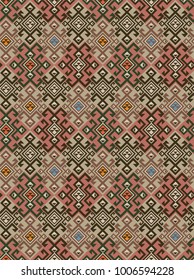 geometric ethnic ornament based on carpets, seamless vector pattern
