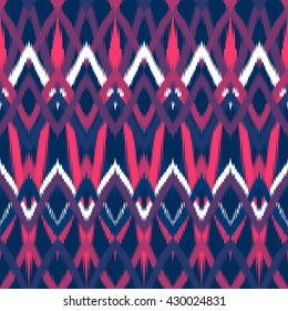 Geometric ethnic ornament ikat pattern seamless