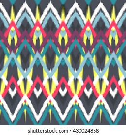 Geometric ethnic ornament ikat pattern seamless