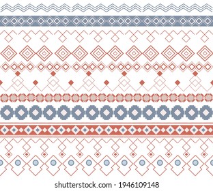 Geometric ethnic ornament. Seamless vector texture. Drawing of the peoples of Scandinavia, Mexican, Indian template.