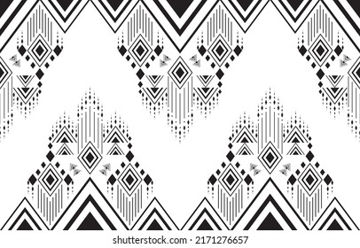 Geometric ethnic ornament. Tribal ethnic vector texture. Seamless striped pattern in Aztec style. Design for background, wallpaper, fabric, clothing, carpet and scarf. Ikat pattern. Boho motifs.