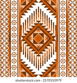 Geometric ethnic pattern. Abstract ethnic geometric pattern design for fabric, carpet, tile, clothing, embroidery, wallpaper and background. Vector ethnic design, Navajo, Native American