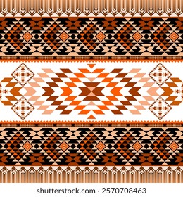 Geometric ethnic pattern. Abstract ethnic geometric pattern design for fabric, carpet, tile, clothing, embroidery, wallpaper and background. Vector ethnic design, Navajo, Native American