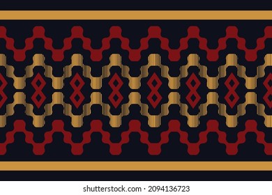 geometric ethnic pattern Abstract seamless background red and blue colors design for Print, wallpaper for decoration, fabric, fashion textile clothing , fabric, style
