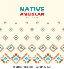 Geometric ethnic pattern. American Indian culture. great for background, wallpaper, Fabric, clothing, scarf, rug, carpet, blanket, curtain, cover, textile. Native American Heritage Month in November.