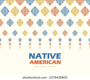 Patrón étnico geométrico. Cultura india americana. Imprimir para fondo textil, papel pintado, tela, ropa, pañuelo, alfombra, alfombra, manta, cortina, cubierta. Mes del Legado Nativo Estadounidense en Noviembre.