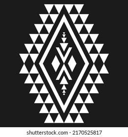 Geometric ethnic pattern art. American, Mexican style. Background Aztec tribal ornament. Design for fabric, clothing, textile, logo, symbol.