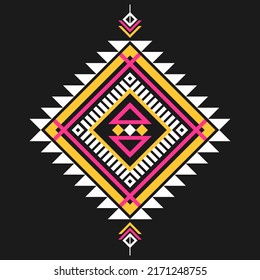 Geometric ethnic pattern art. American, Mexican style. Background Aztec tribal ornament. Design for fabric, clothing, textile, logo, symbol.
