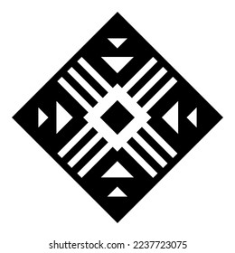 Geometric ethnic pattern art. American, Mexican style. Background Aztec tribal ornament. Design for fabric, clothing, textile, logo, symbol.