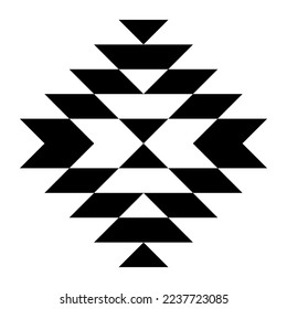 Geometric ethnic pattern art. American, Mexican style. Background Aztec tribal ornament. Design for fabric, clothing, textile, logo, symbol.