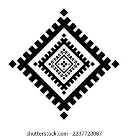 Geometric ethnic pattern art. American, Mexican style. Background Aztec tribal ornament. Design for fabric, clothing, textile, logo, symbol.
