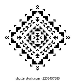 Geometric ethnic pattern art. American, Mexican style. Background Aztec tribal ornament. Design for fabric, clothing, textile, logo, symbol.