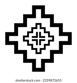 Geometrische ethnische Musterkunst. Amerikanischer, mexikanischer Stil. Hintergrunde Aztekensornament. Design für Gewebe, Kleidung, Textilien, Logo, Symbol.