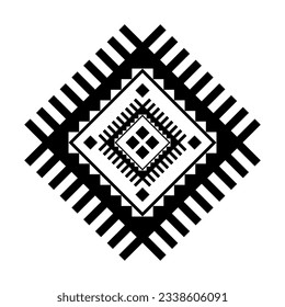 Arte de patrones étnicos geométricos. estilo americano, mexicano. Antecedentes Ornamento tribal azteca. Diseño para tela, ropa, textil, logotipo, símbolo.