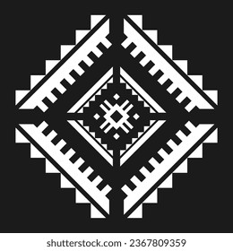 Geometrische ethnische Musterkunst. Amerikanischer, mexikanischer Stil. Hintergrunde Aztekensornament. Design für Gewebe, Kleidung, Textilien, Logo, Symbol.