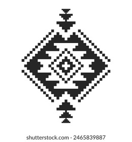 Geometric ethnic pattern art. American, Mexican style. Background Aztec tribal ornament. Design for fabric, clothing, textile, logo, symbol.