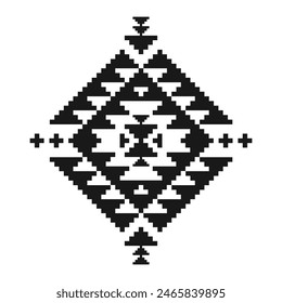 Geometric ethnic pattern art. American, Mexican style. Background Aztec tribal ornament. Design for fabric, clothing, textile, logo, symbol.
