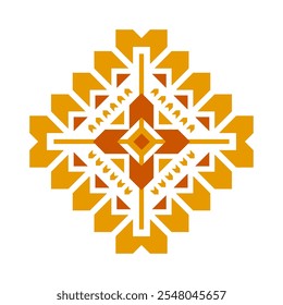 Geometric ethnic pattern art. American, Mexican style. White background. Aztec tribal ornament print. Design for fabric, clothing, textile, logo, symbol.