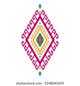 Geometric ethnic pattern art. American, Mexican style. White background. Aztec tribal ornament print. Design for fabric, clothing, textile, logo, symbol.