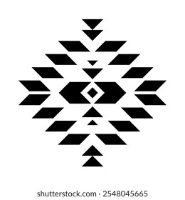 Geometric ethnic pattern art. American, Mexican style. White background. Aztec tribal ornament print. Design for fabric, clothing, textile, logo, symbol.