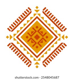 Geometric ethnic pattern art. American, Mexican style. White background. Aztec tribal ornament print. Design for fabric, clothing, textile, logo, symbol.