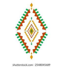 Geometric ethnic pattern art. American, Mexican style. White background. Aztec tribal ornament print. Design for fabric, clothing, textile, logo, symbol.