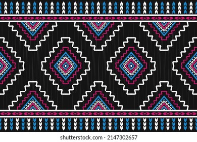 Geometric ethnic pattern art. Ikat seamless pattern in tribal. American, Mexican style. Design for background, wallpaper, vector illustration, fabric, clothing, carpet, textile, batik, embroidery.