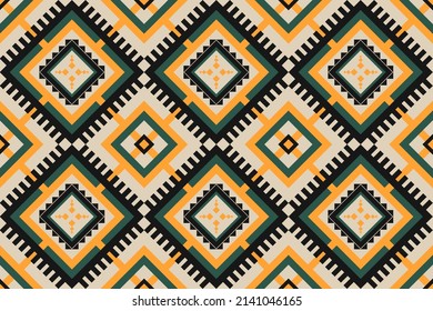 Patrón étnico geométrico arte. Patrón sin foco en el estilo tribal, folclórico y mexicano. Diseño para fondo, papel pintado, ilustración vectorial, tela, ropa, alfombra.