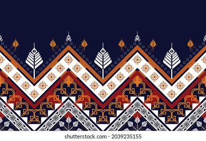 Patrón étnico geométrico. Moqueta de tela azteca mandala adorno boho chevron decoración textil. Tradición tribal de pavo africano nativo indio tradicional bordado ilustraciones de vector orientales fondo 