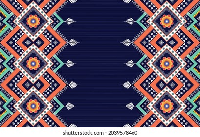 Geometric ethnic pattern. Aztec fabric carpet mandala ornament boho chevron textile decoration wallpaper. Tribal turkey Indian traditional embroidery oriental vector illustrations background 