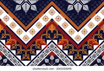 Geometric ethnic pattern. Aztec fabric carpet mandala ornament boho chevron textile decoration. Tribal turkey African Indian native traditional embroidery oriental vector illustrations background 