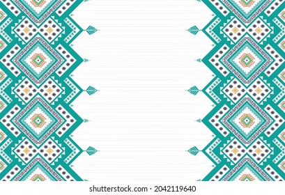 Geometric ethnic pattern. Aztec fabric carpet mandala ornament boho chevron textile decoration wallpaper. Tribal turkey Indian African traditional embroidery oriental vector illustrations background.