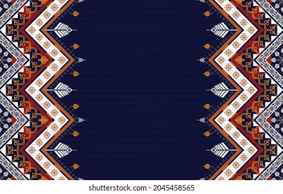 Patrón étnico geométrico. Moqueta de tela azteca mandala adorno boho chevron decoración textil. Tradición tribal de pavo africano nativo indio tradicional bordado ilustraciones de vector orientales fondo 
