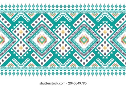 Geometric ethnic pattern. Aztec fabric carpet mandala ornament boho chevron textile decoration wallpaper. Tribal turkey Indian African traditional embroidery oriental vector illustrations background.
