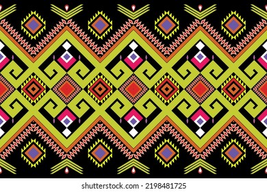  patrón geométrico étnico para fondo o alfombra, papel pintado, envoltura de batik, diseño de cortina, ilustración vectorial