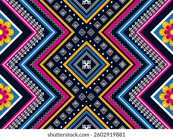 Geometric ethnic pattern background. decorative colorful flower design. for home decor, curtain, fabric, wallpaper, clothing.