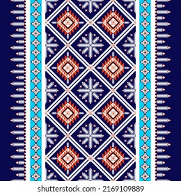 Geometric ethnic pattern background Designs for rugs, wallpaper, clothes, wraps, batik, fabric, embroidery illustration vector.