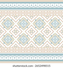 Geometric ethnic pattern background repeated shape and border, tradition. for decoration, home decor, textile, fabric, clothing, background. flower pattern.