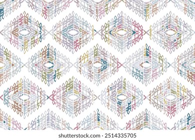 Patrón étnico geométrico con fondo. Motivos Boho africano paisley Floral Ikat patrón bordado borde."Este contenido fue creado utilizando herramientas de dibujo de Vector y software, no generado por AI