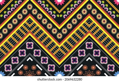 Geometric ethnic pattern for batik clothes, sarong wrapping. Embroidery vector illustration pattern.